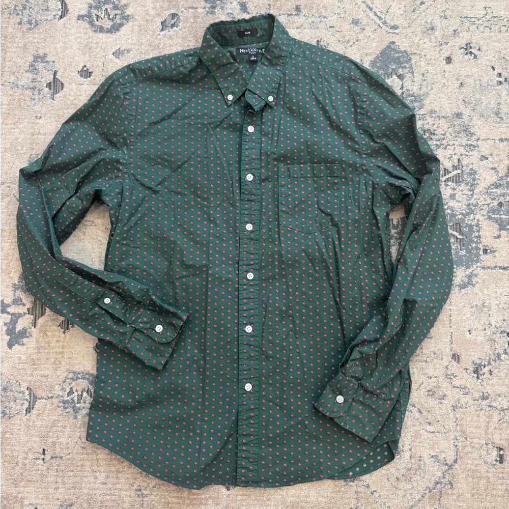 J.Crew Mercantile Flex Slim Fit Paisley Button Down Shirt size L